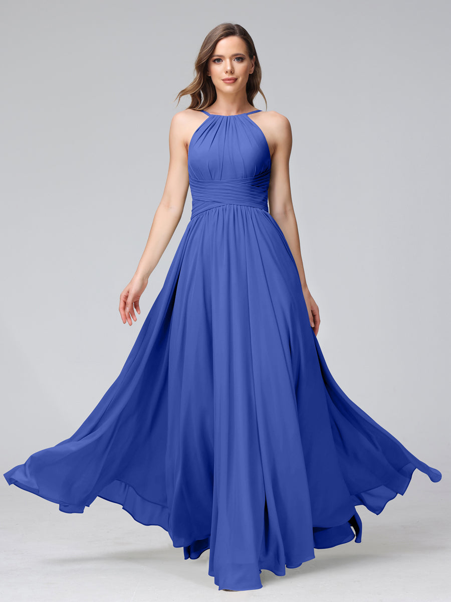 Lisette Royal Blue front view bridesmaid dress