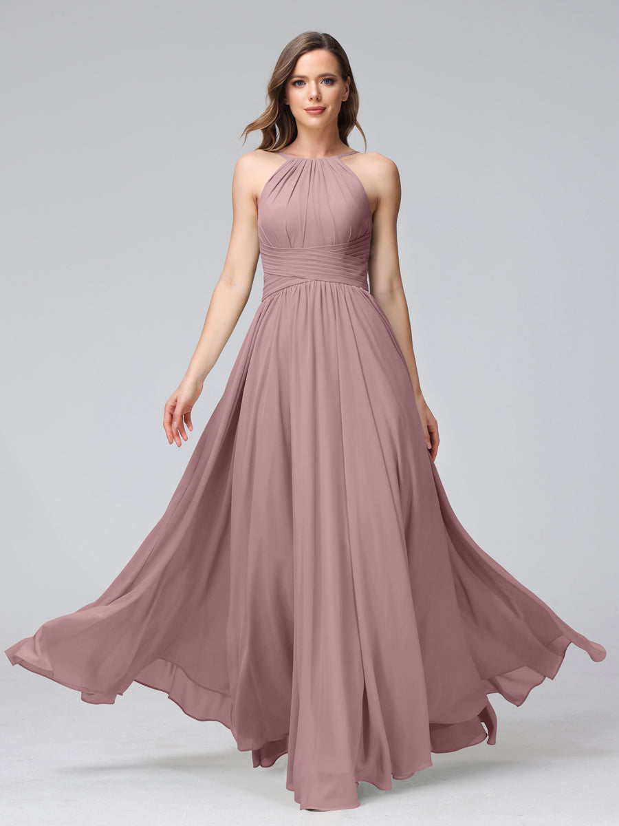 Lisette Mauve front view bridesmaid dress