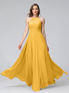 Lisette Gold front view bridesmaid dress