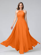 Lisette Orange front view bridesmaid dress