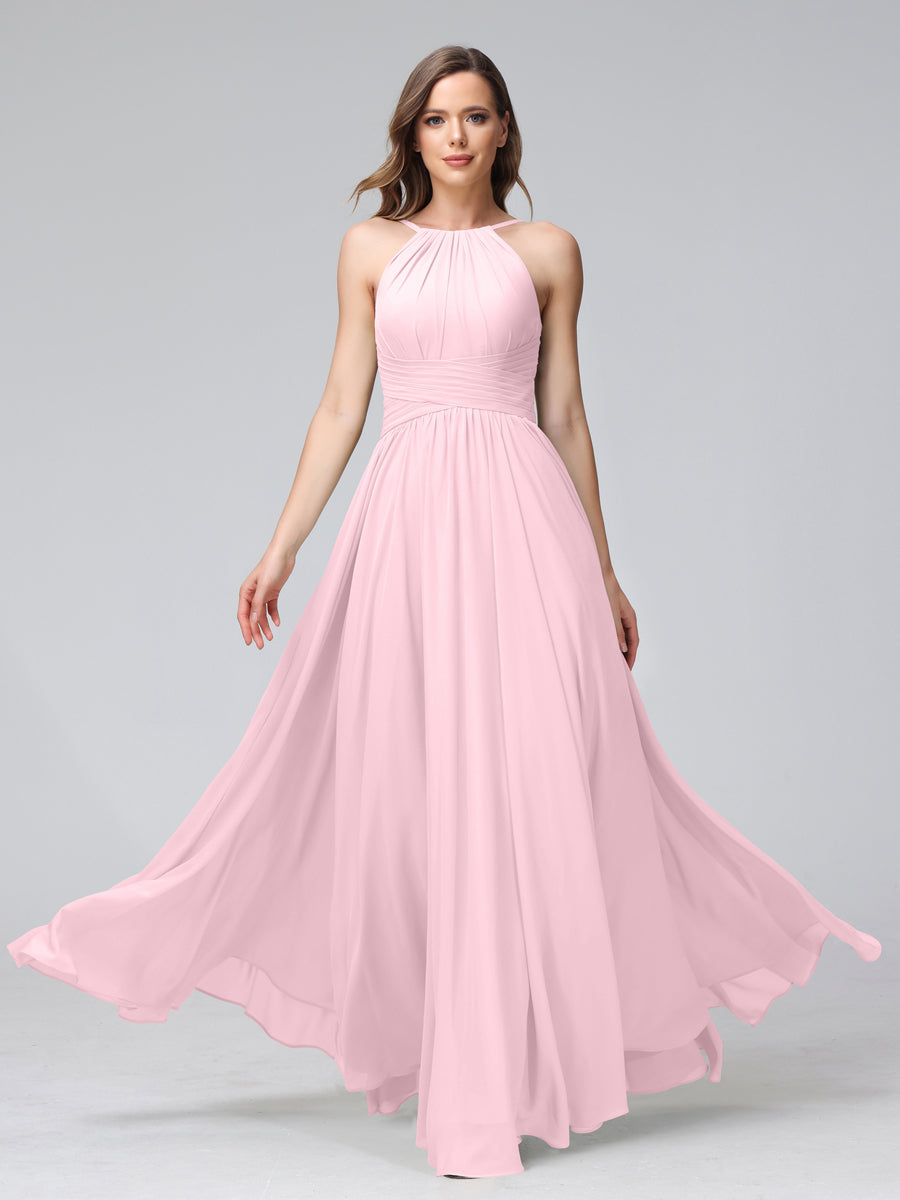 Lisette Rose Pink front view bridesmaid dress