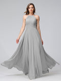 Lisette Silver front view bridesmaid dress