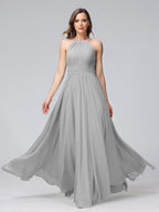 Lisette Silver front view bridesmaid dress