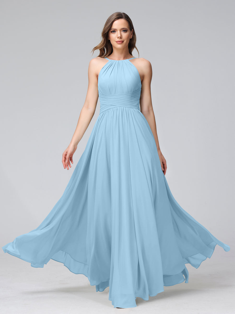 Lisette Sky Blue side view bridesmaid dress