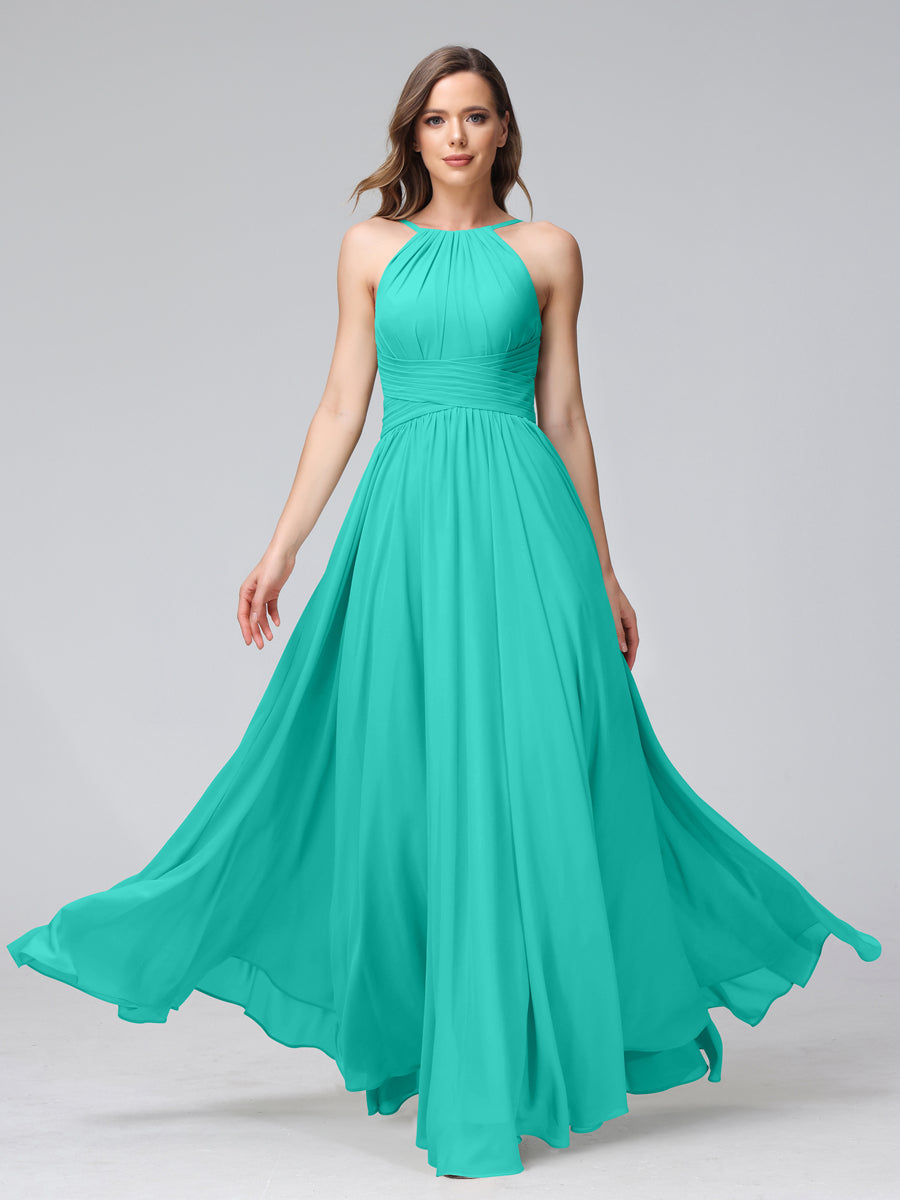 Lisette Turquoise back view bridesmaid dress