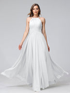 Lisette White front view bridesmaid dress