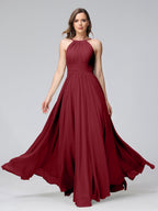 Lisette Burgundy back view bridesmaid dress