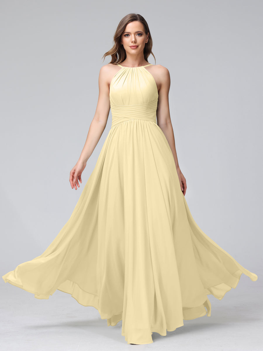 Lisette Yellow front view bridesmaid dress
