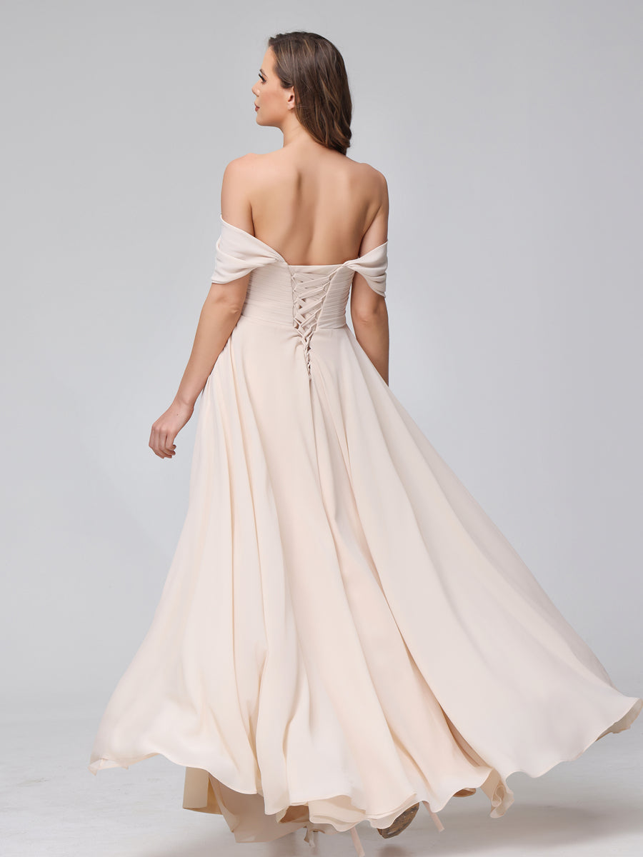 Yvette Pearl Pink back view bridesmaid dress