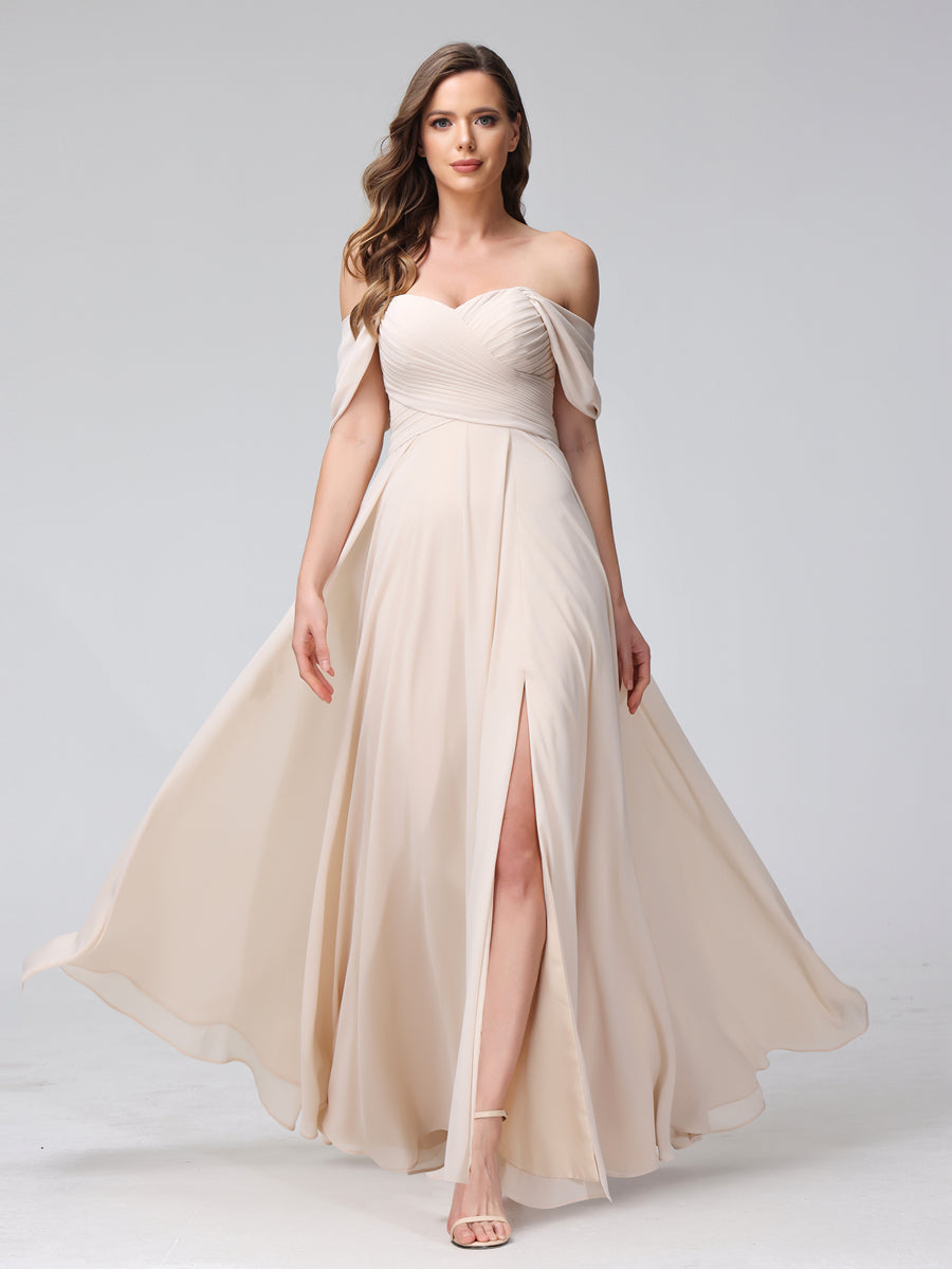 Yvette Pearl Pink side view bridesmaid dress