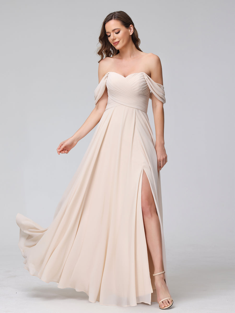 Yvette Pearl Pink fabric detail bridesmaid dress