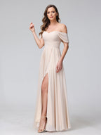 Yvette Pearl Pink hem detail bridesmaid dress