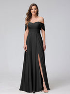 Yvette Black front view bridesmaid dress