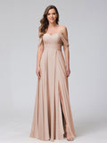 Yvette Blush front view bridesmaid dress