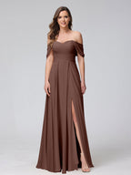 Yvette Brown front view bridesmaid dress