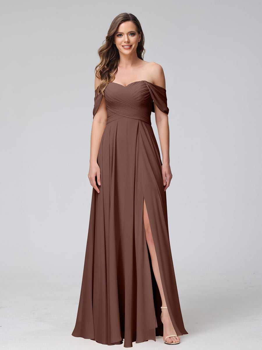 Yvette Brown front view bridesmaid dress
