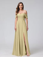 Yvette Champagne back view bridesmaid dress