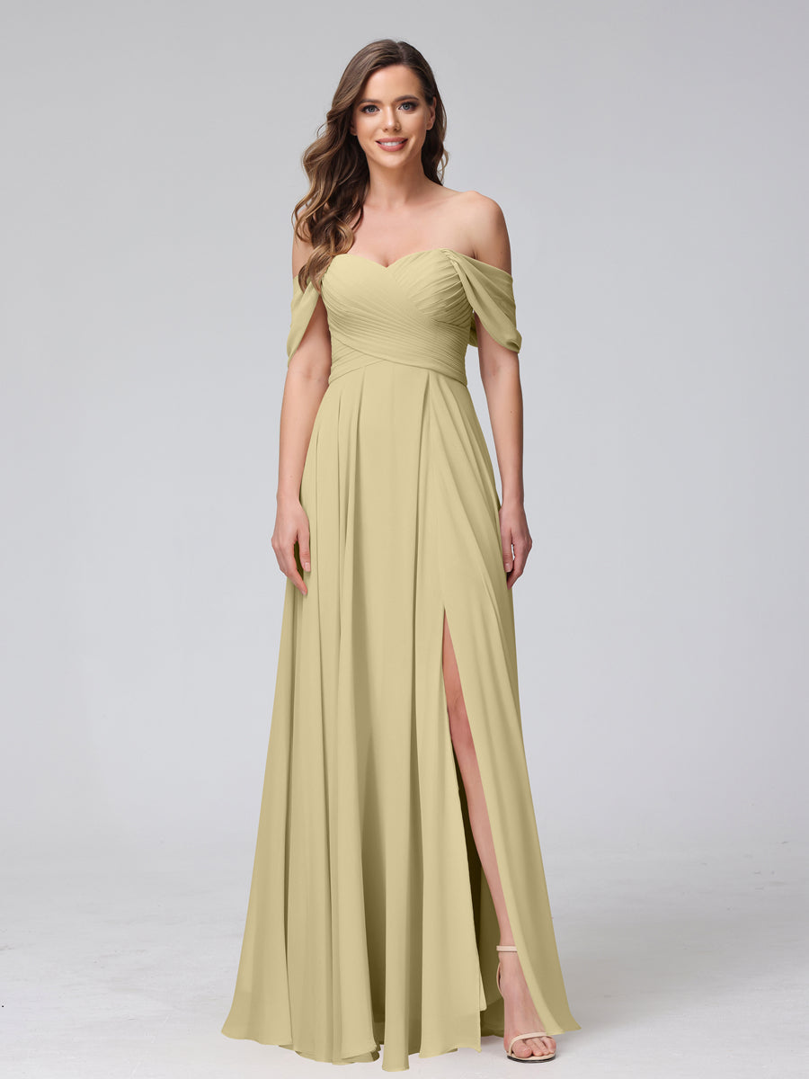 Yvette Champagne back view bridesmaid dress