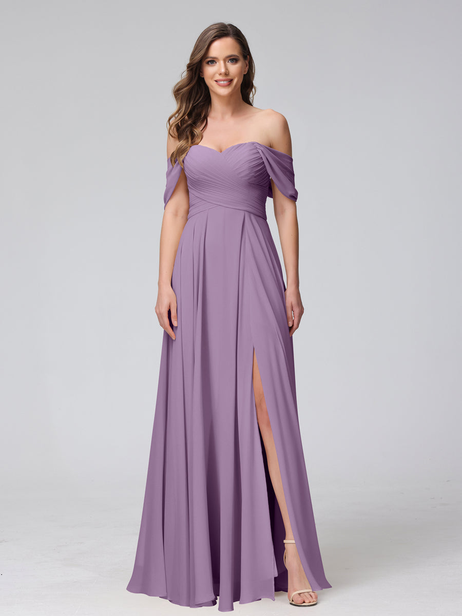 Yvette Wisteria back view bridesmaid dress