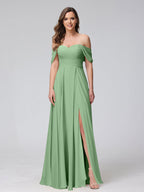 Yvette Sage Green back view bridesmaid dress