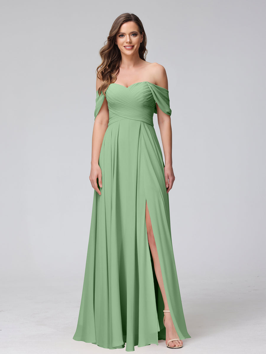 Yvette Sage Green back view bridesmaid dress