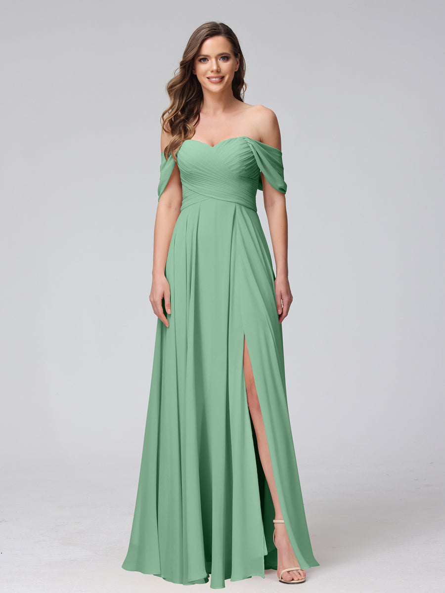 Yvette Eucalyptus front view bridesmaid dress