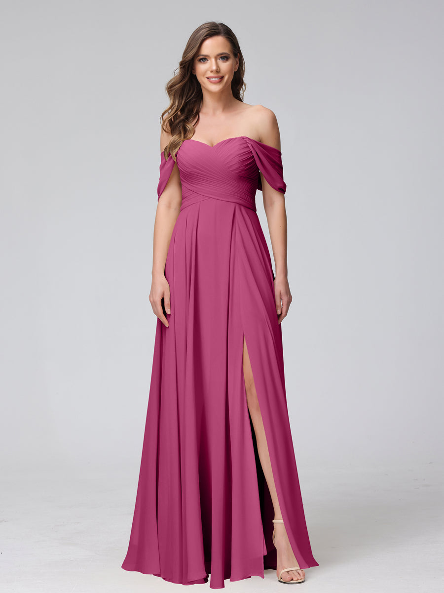 Yvette Fuchsia back view bridesmaid dress