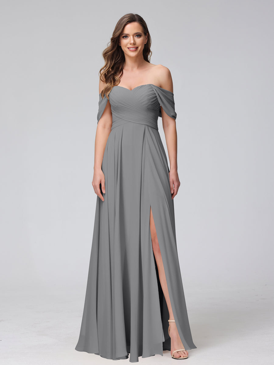 Yvette Grey front view bridesmaid dress