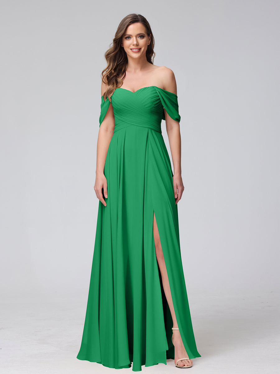 Yvette Forest Green front view bridesmaid dress