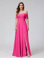 Yvette Hot Pink front view bridesmaid dress