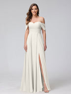 Yvette Ivory back view bridesmaid dress