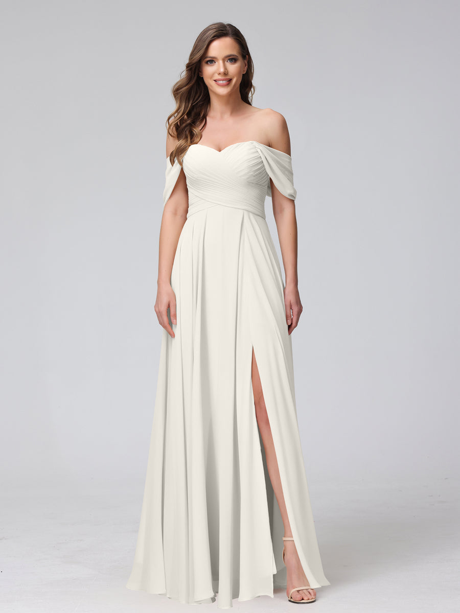 Yvette Ivory back view bridesmaid dress