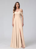 Yvette Champagne front view bridesmaid dress