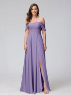Yvette Lilac back view bridesmaid dress