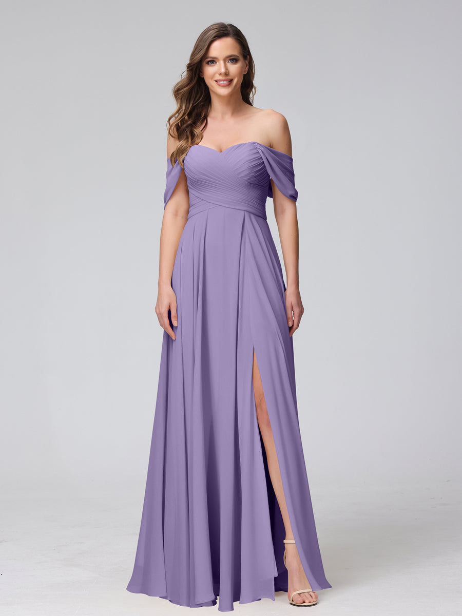 Yvette Lilac back view bridesmaid dress