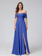 Yvette Royal Blue front view bridesmaid dress