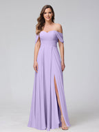 Yvette Lilac front view bridesmaid dress