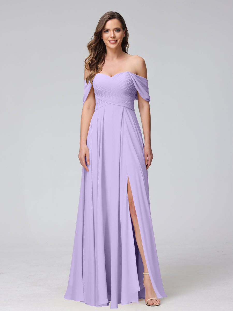 Yvette Lilac front view bridesmaid dress