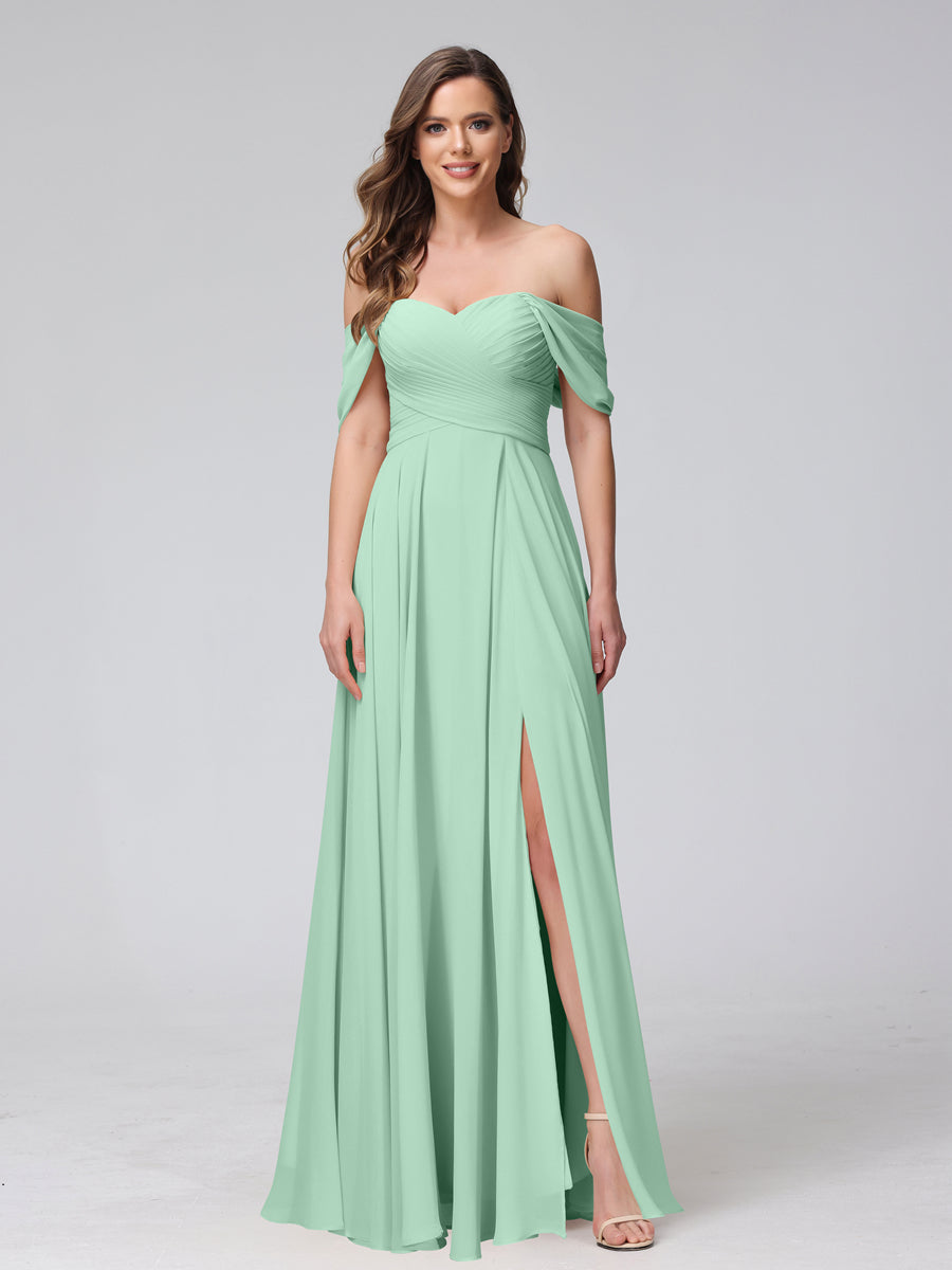 Yvette Mint Green front view bridesmaid dress