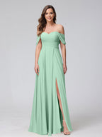 Yvette Mint Green front view bridesmaid dress