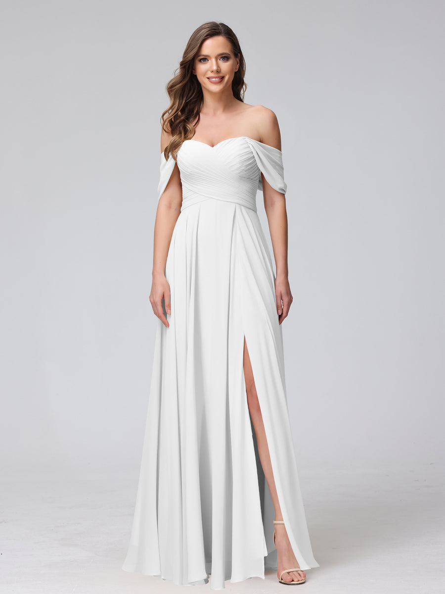 Yvette Ivory front view bridesmaid dress