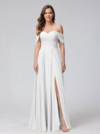 Yvette Ivory front view bridesmaid dress