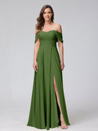 Yvette Olive Green front view bridesmaid dress
