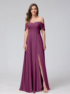 Yvette Orchid front view bridesmaid dress