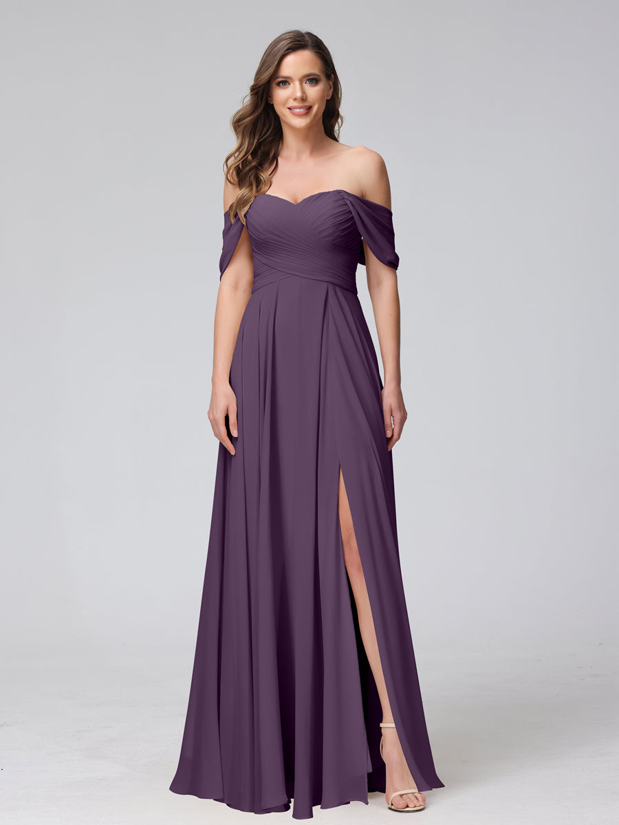 Yvette Plum back view bridesmaid dress