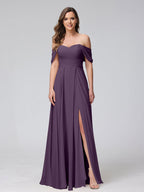 Yvette Plum back view bridesmaid dress