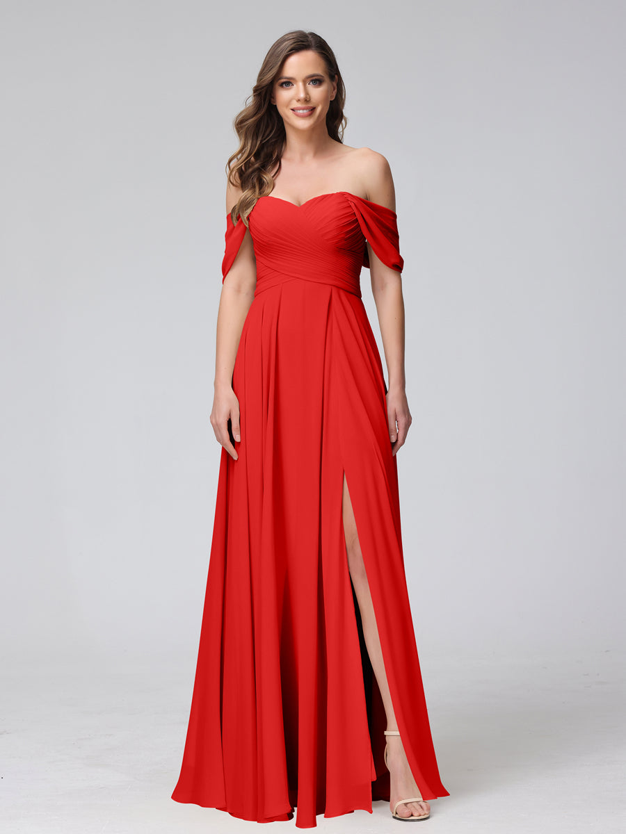 Yvette Red front view bridesmaid dress