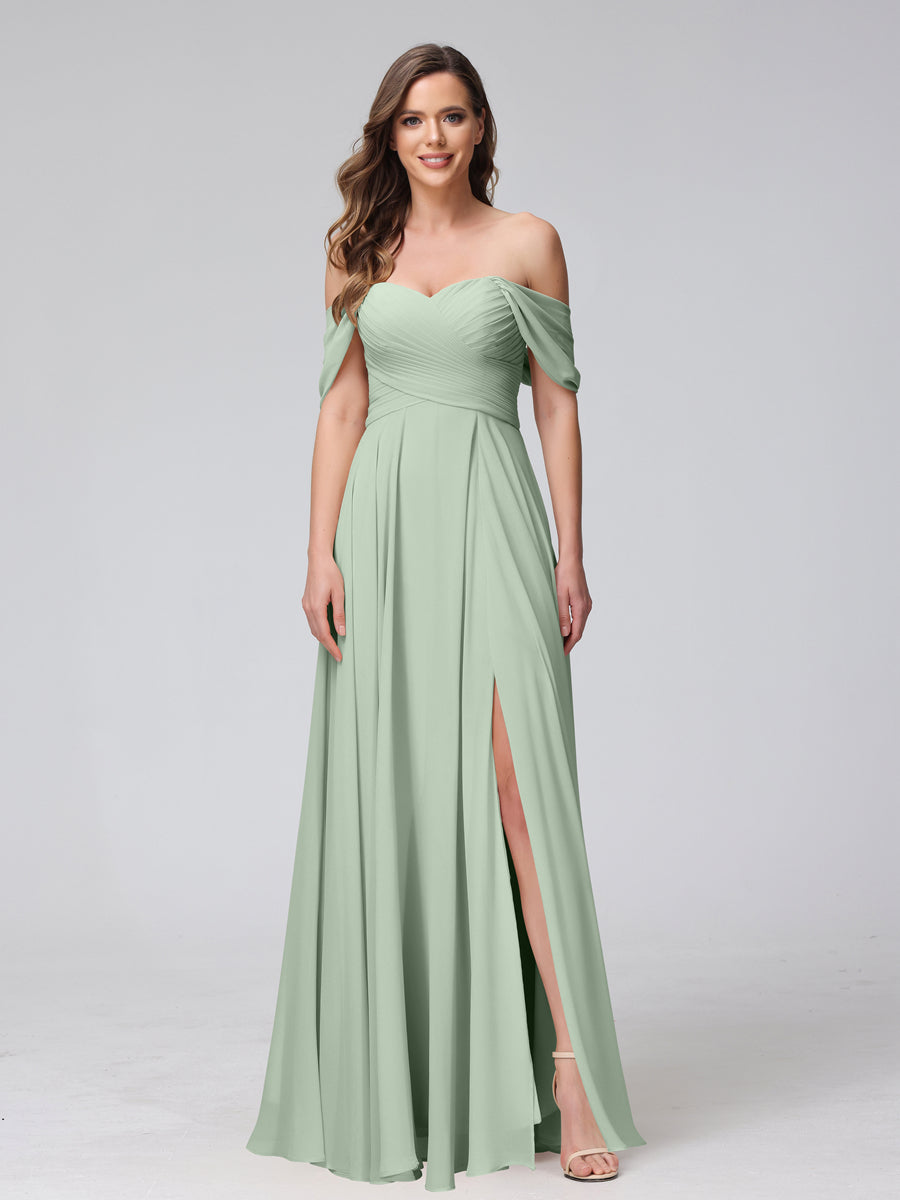 Yvette Sage Green front view bridesmaid dress