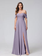 Yvette Wisteria front view bridesmaid dress