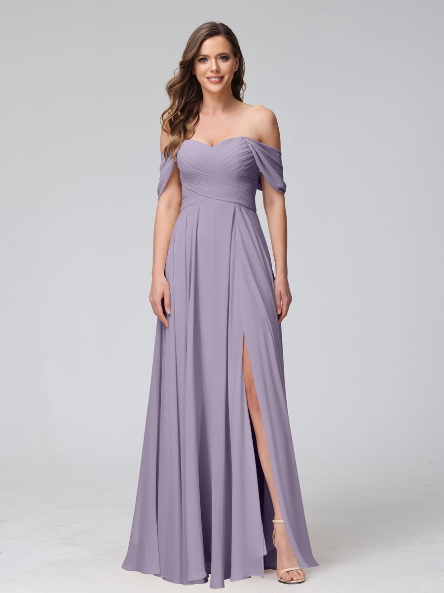 Yvette Wisteria front view bridesmaid dress